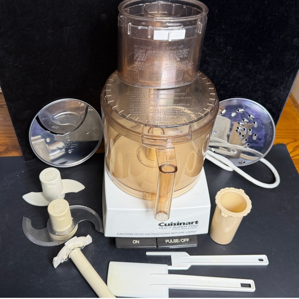 Cuisinart DLC-7 Super Pro Food Processor-White, Made in Japan, Complete, WORKS